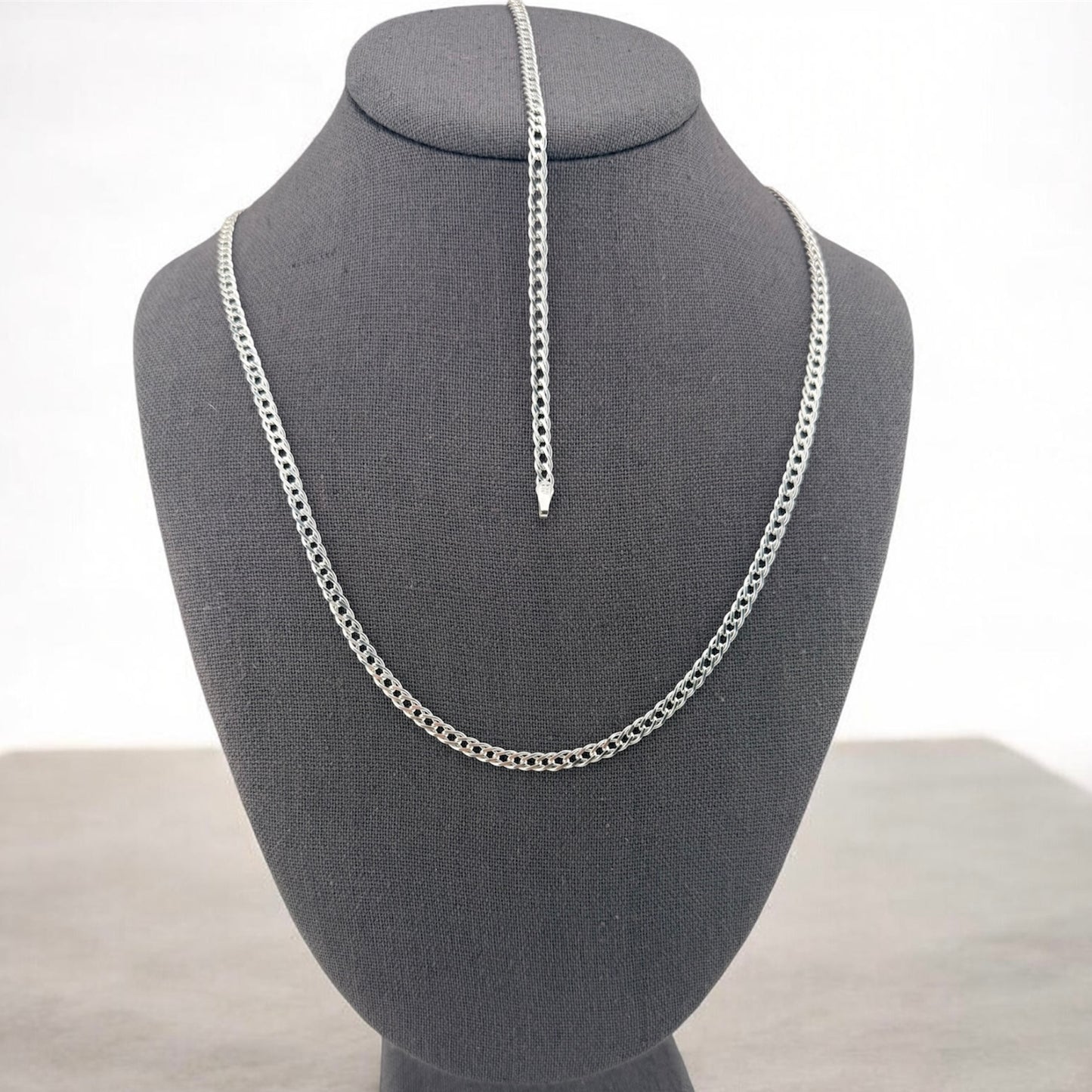 Men's Sterling Silver Chain & Bracelet Set 925 | Curb Link Jewelry Set for Men | Gift & Everyday Wear