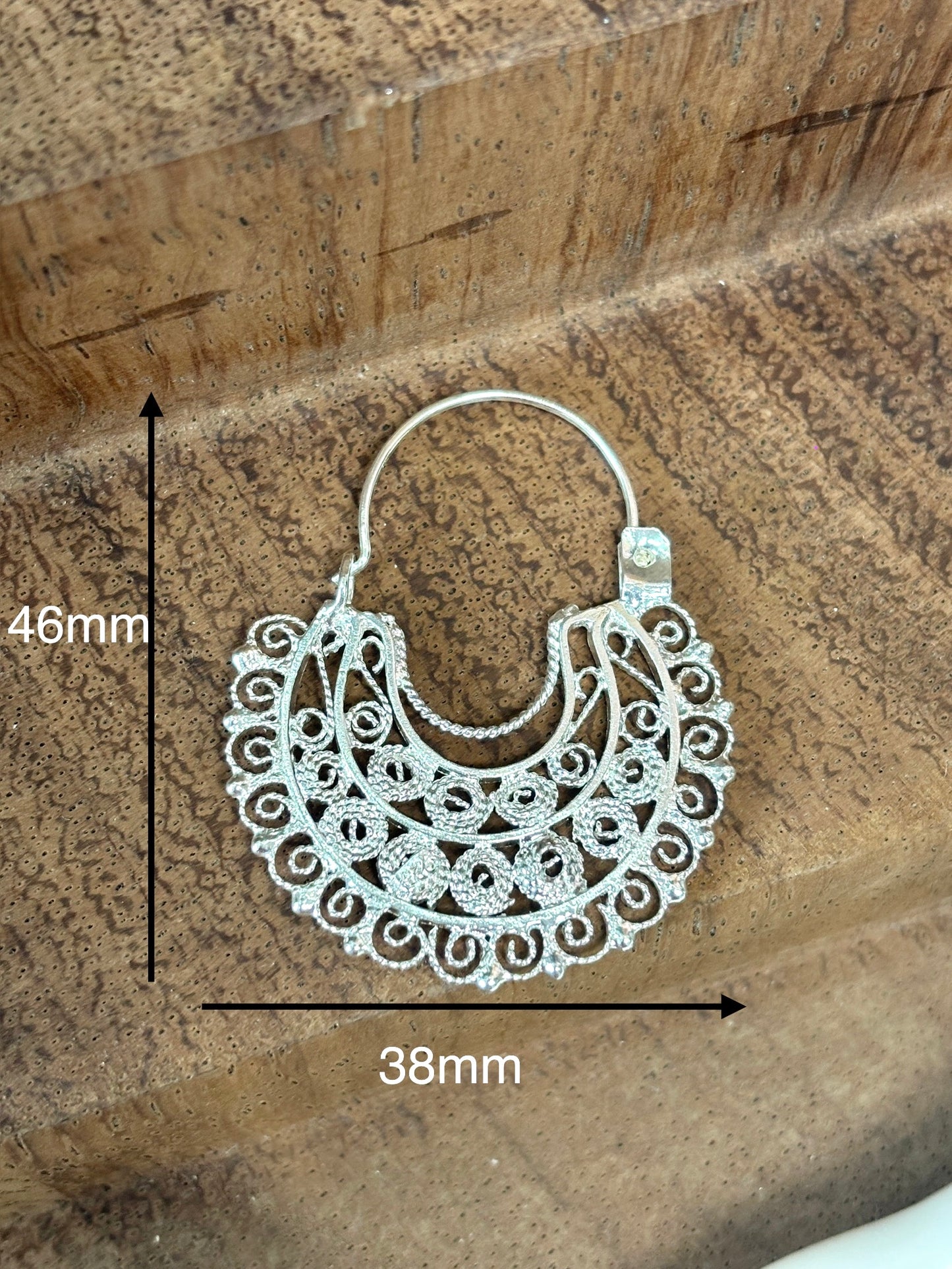 Jerezana Hoop Earrings 925 Silver | Arracadas Jerezanas Plata 925 – Mexican hoops Sterling silver | Tradición Mexicana Hecha a Mano