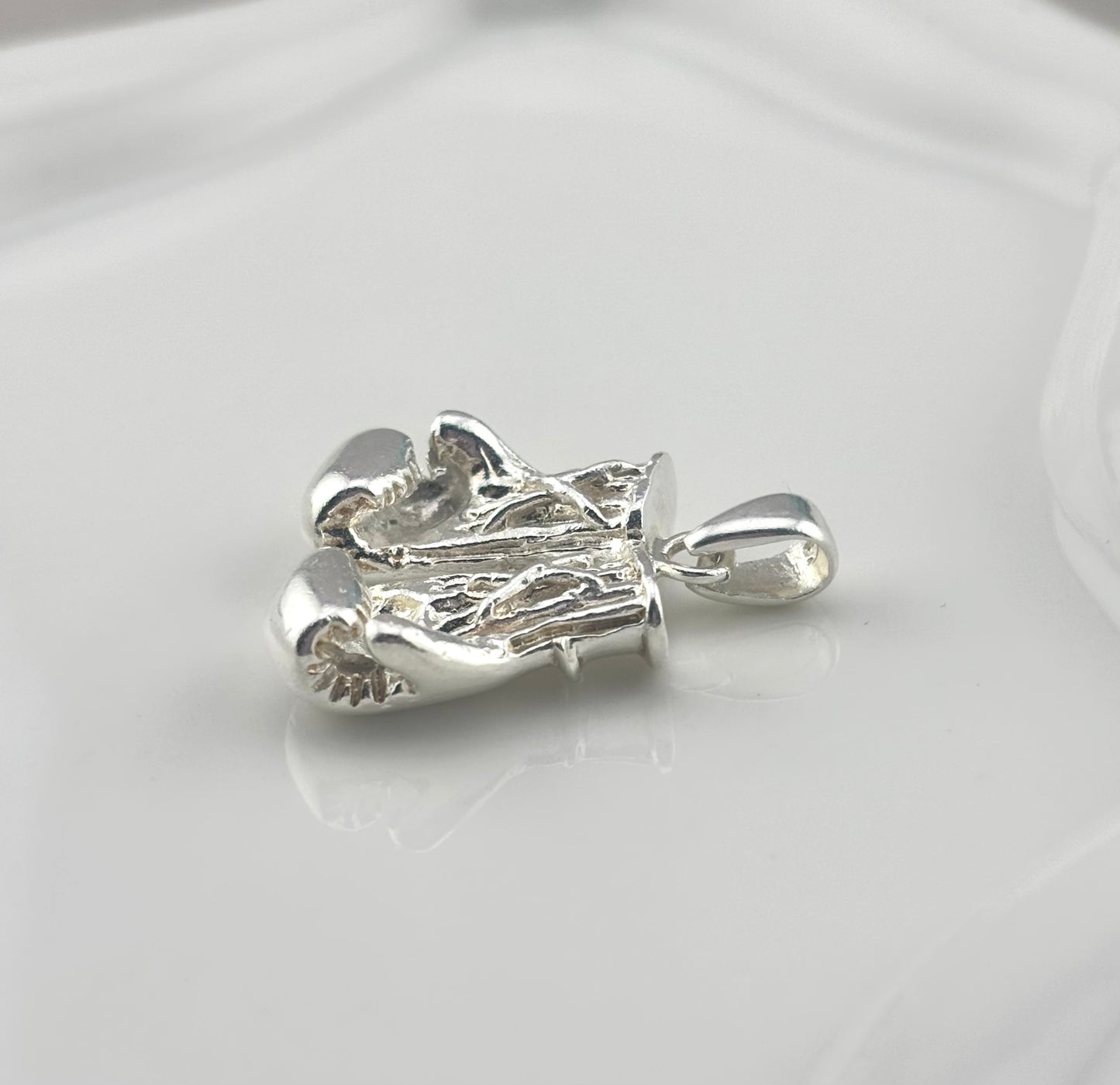 Boxing Gloves Pendant in Solid Sterling Silver 925 | Boxing Jewelry