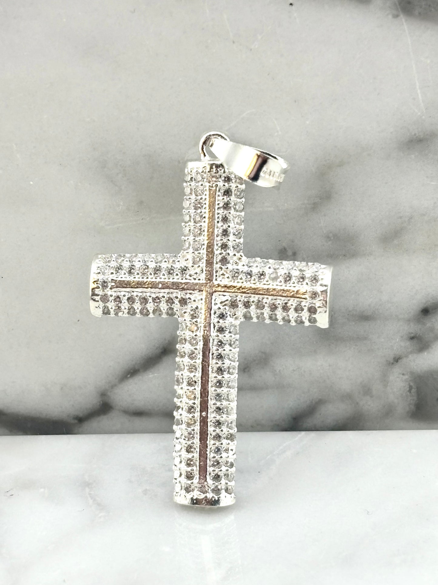 925 Sterling Silver Cross Pendant with Zirconia Stones – Sparkling Faith Jewelry