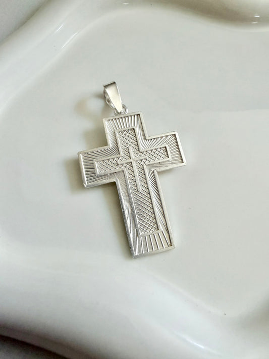 Silver 925 cross with Lord’s prayer in Spanish