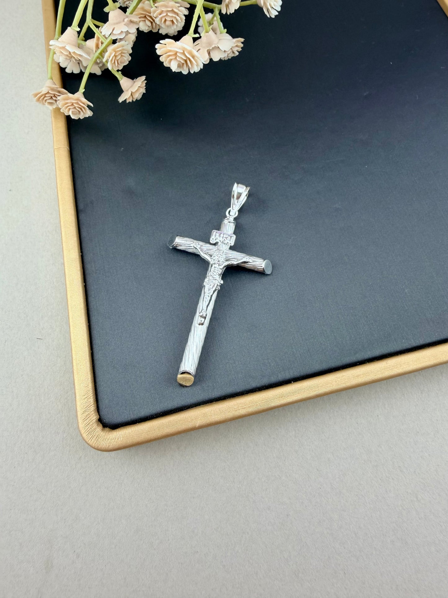 Sterling Silver 925 Crucifix Pendant – Jesus Cross Necklace Charm, Catholic Faith Jewelry, Religious Gift