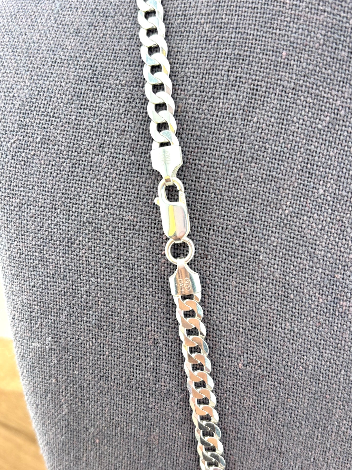 24 Inch 5mm Cuban Link Chain | 925 Sterling Silver Necklace