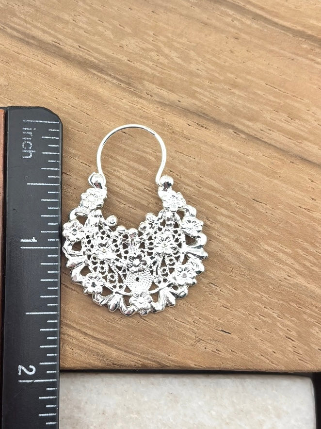 Jerezanas hoop Earrings 925 Sterling Silver | Handcrafted Mexican Earrings