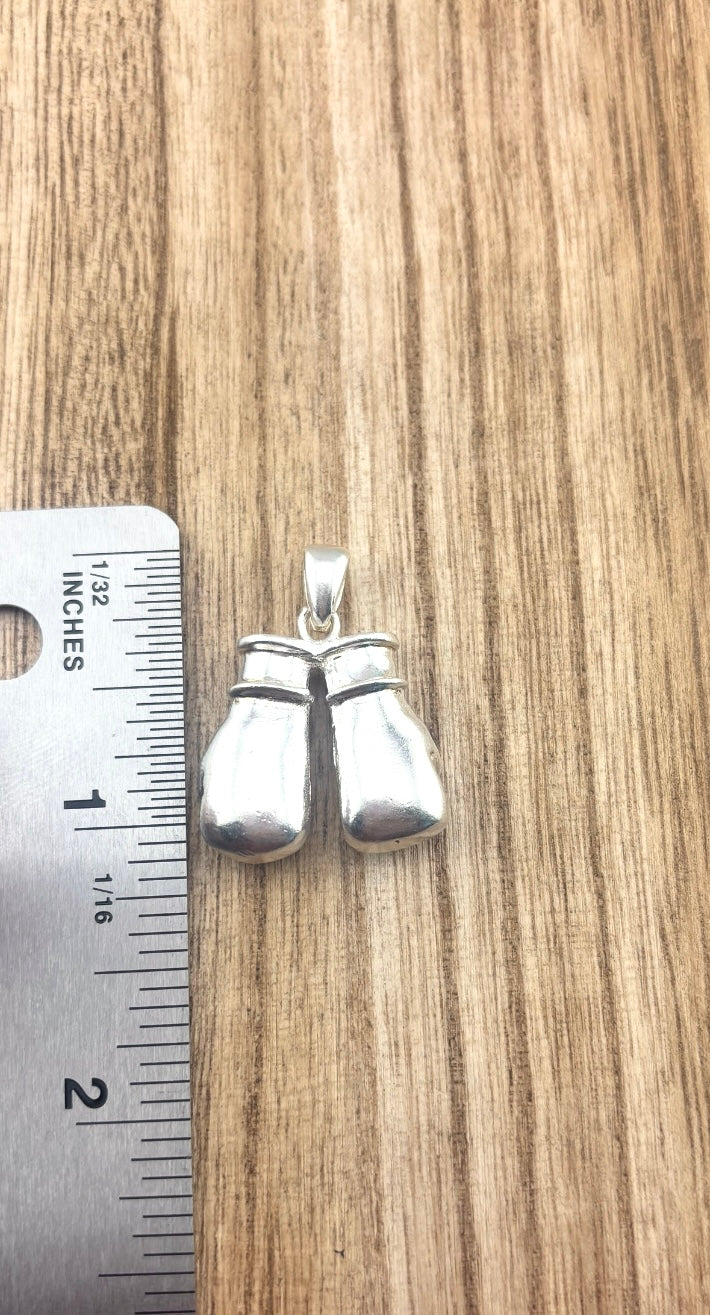 Boxing Gloves Pendant in Solid Sterling Silver 925 | Boxing Jewelry