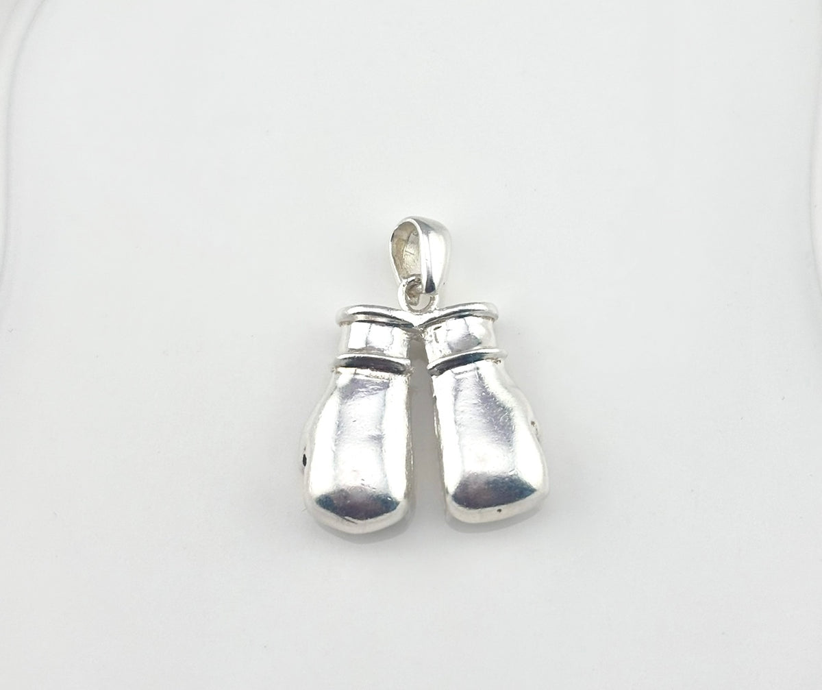 Boxing Gloves Pendant in Solid Sterling Silver 925 | Boxing Jewelry