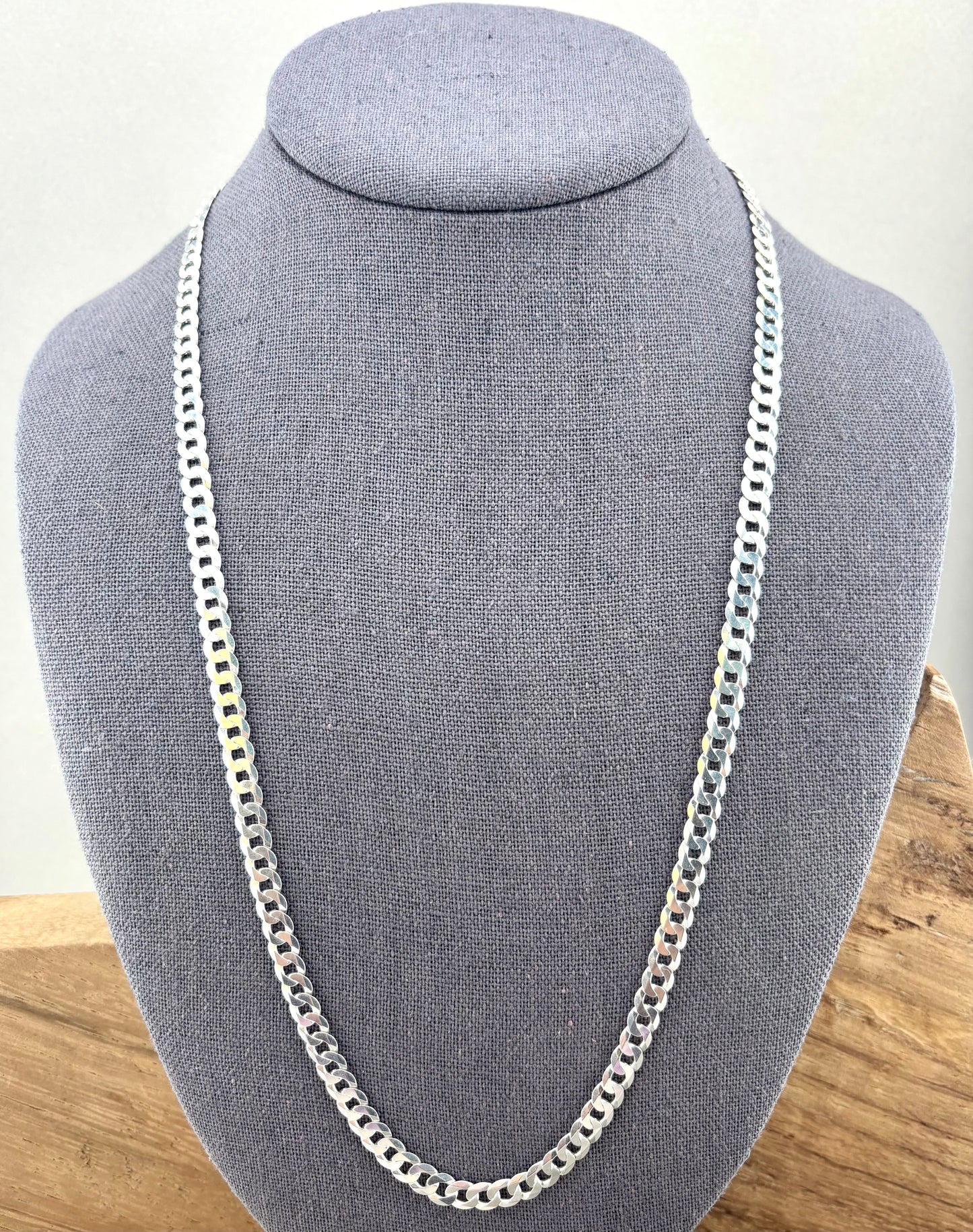 24 Inch 5mm Cuban Link Chain | 925 Sterling Silver Necklace