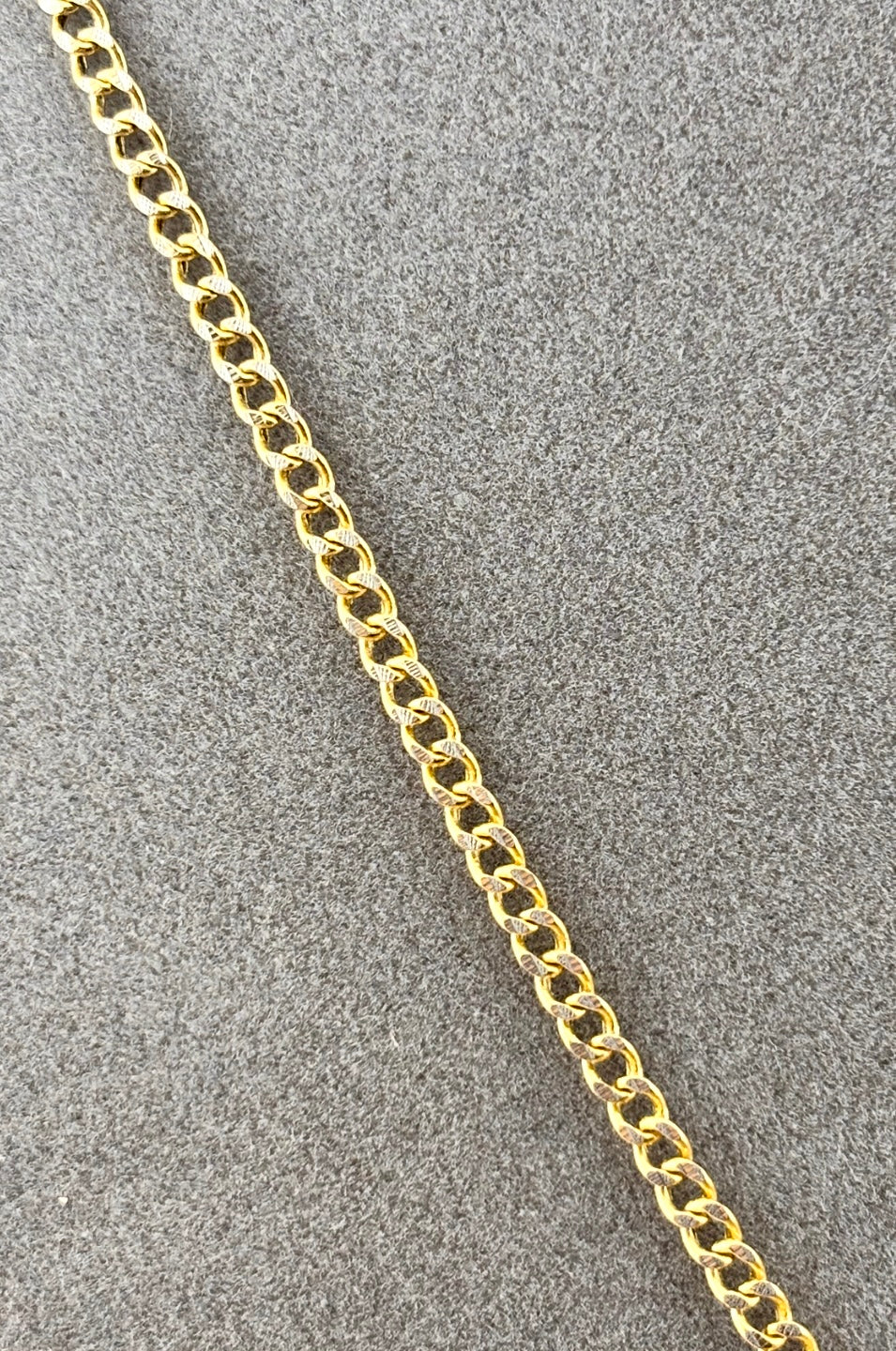 10K Solid Gold Cuban Link Chain 20 Inch, 2.5mm Diamond Cut Finish