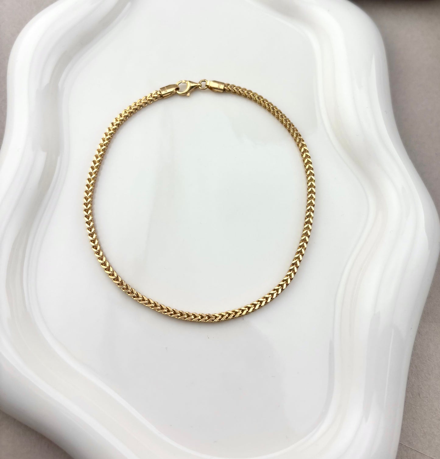 10K Solid Gold Franco Link Bracelet 8 Inch, 2mm – Classic Gold Bracelet