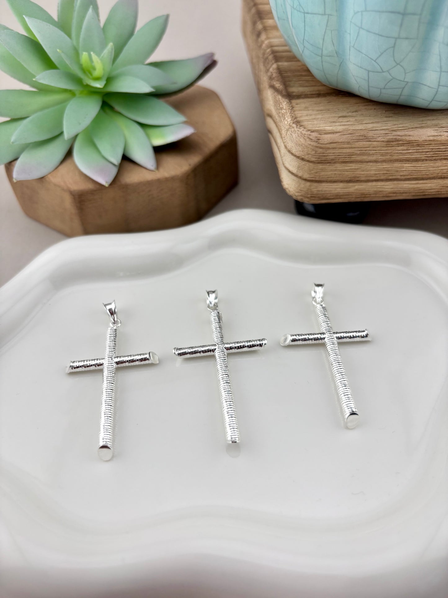 Sterling Silver 925 Cross Pendant | Christian Faith Necklace Charm