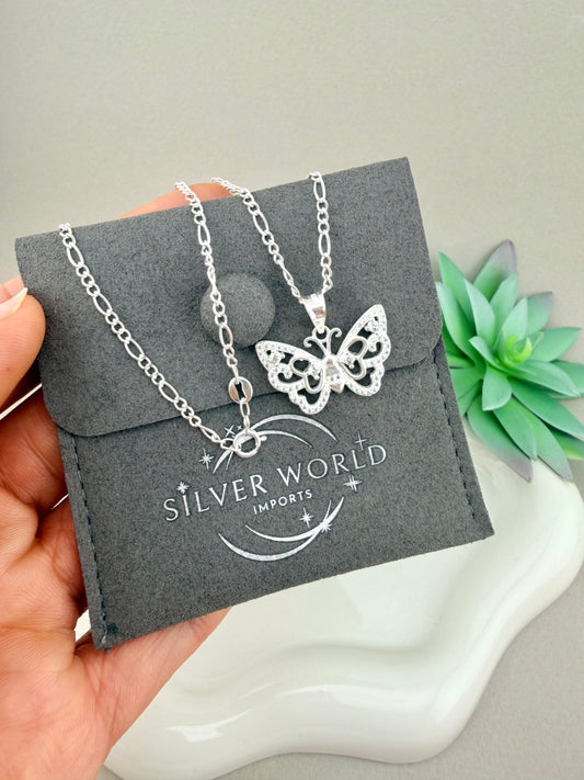 Sterling Silver 925 Butterfly Necklace – A Symbol of Transformation and New Beginnings