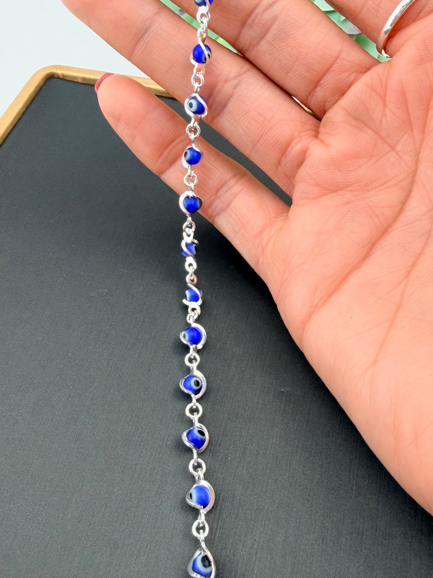 Silver 925 evil eye charms bracelet | blue eye | pulsera de plata 925 ojo turco