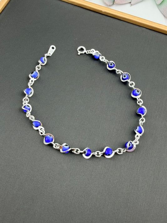 Silver 925 evil eye charms bracelet | blue eye | pulsera de plata 925 ojo turco