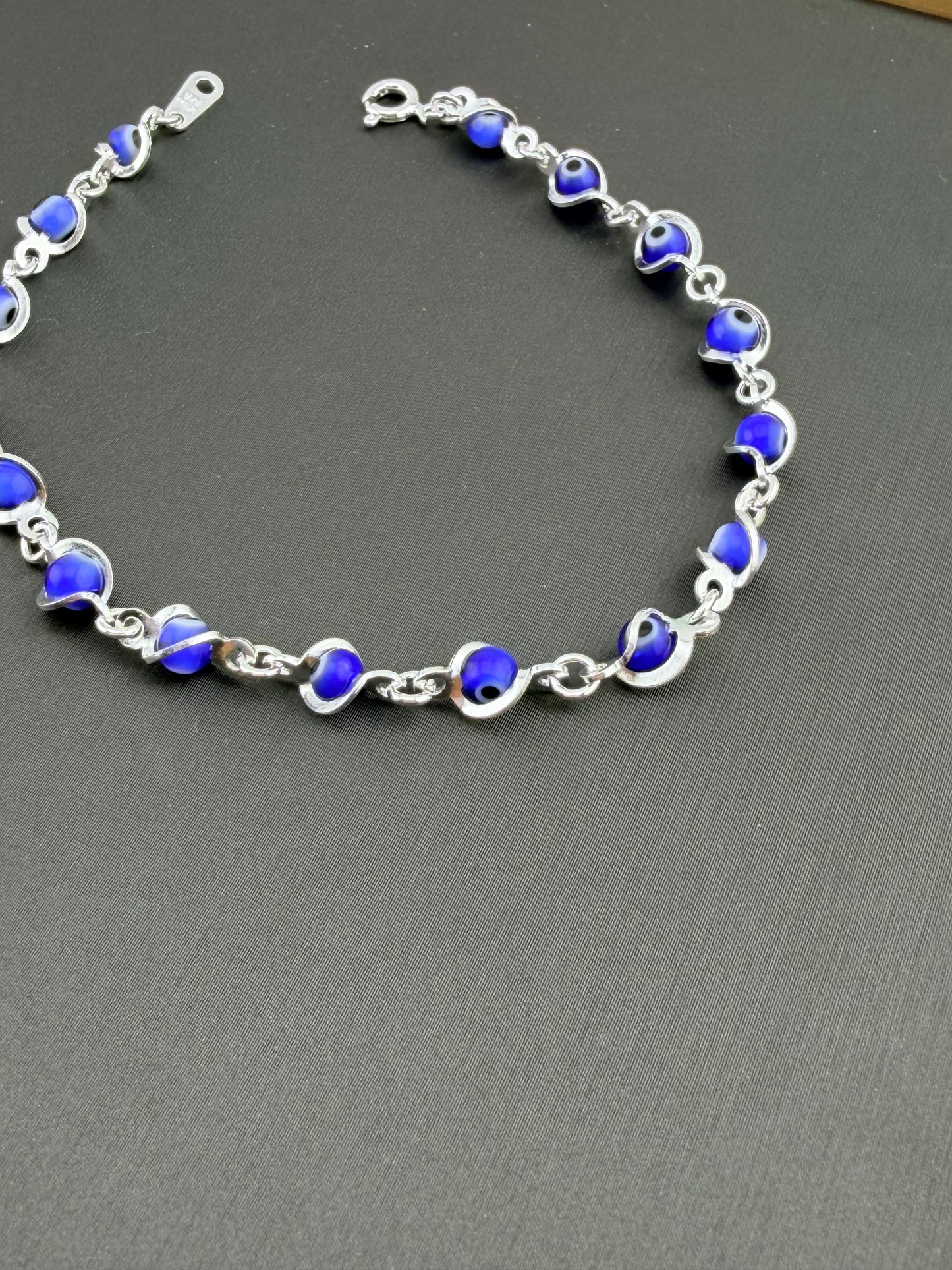 Silver 925 evil eye charms bracelet | blue eye | pulsera de plata 925 ojo turco