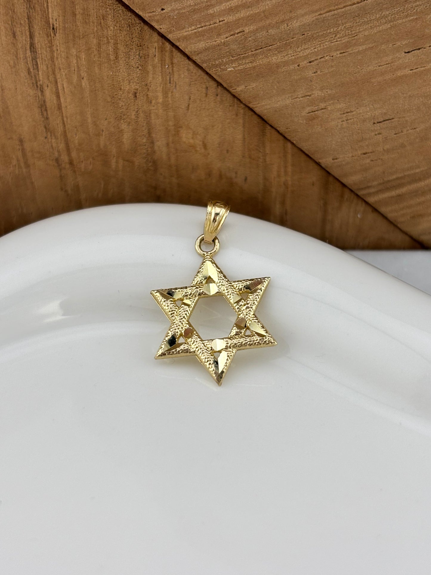 10K Solid Gold Star of David Pendant | Jewish Star Charm