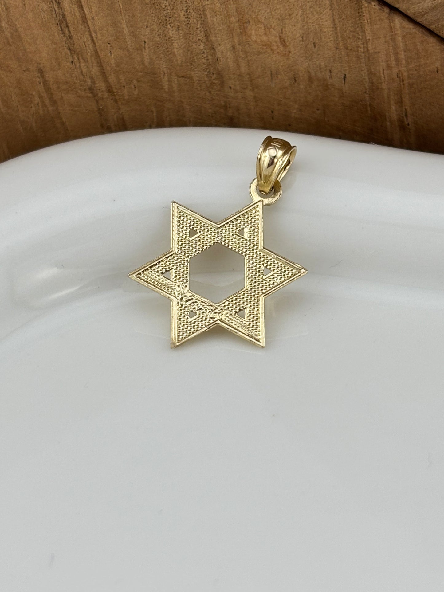 10K Solid Gold Star of David Pendant | Jewish Star Charm