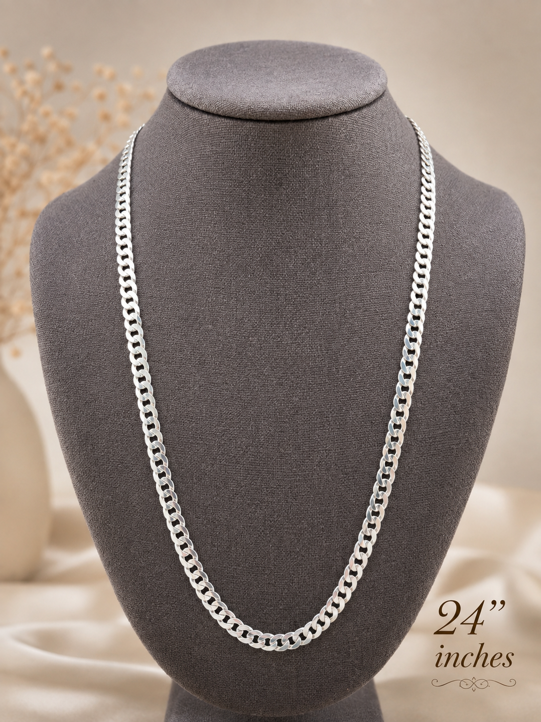 24 Inch 5mm Cuban Link Chain | 925 Sterling Silver Necklace