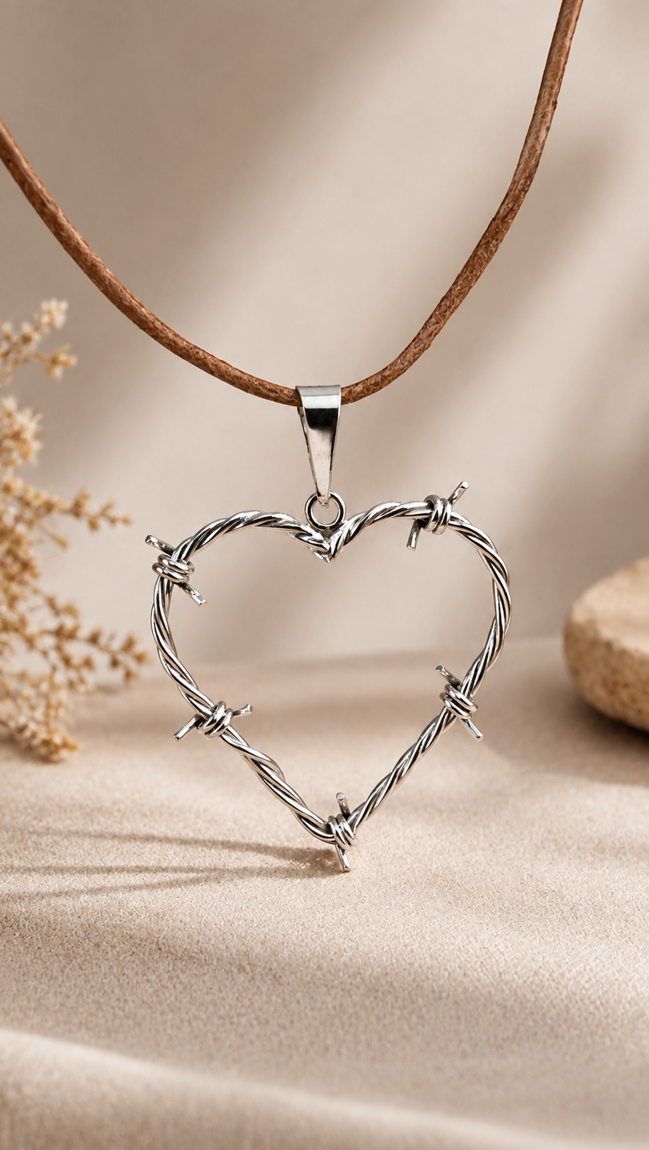 Silver 925 thorn heart pendant, Carol G charm