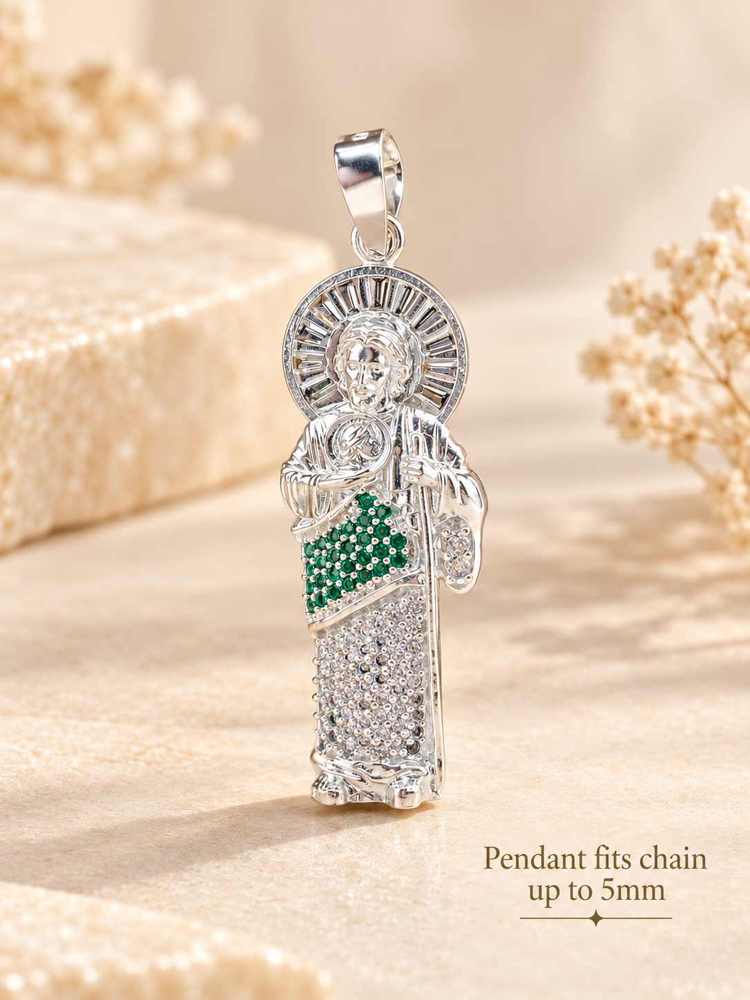 Saint Jude Pendant in Sterling Silver 925 – Faith, Hope & Strength