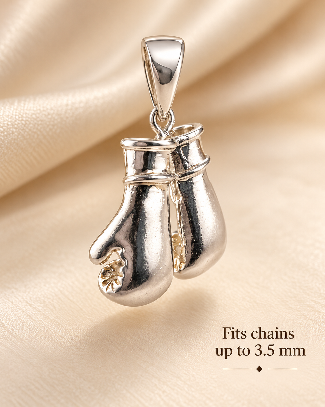 Boxing Gloves Pendant in Solid Sterling Silver 925 | Boxing Jewelry