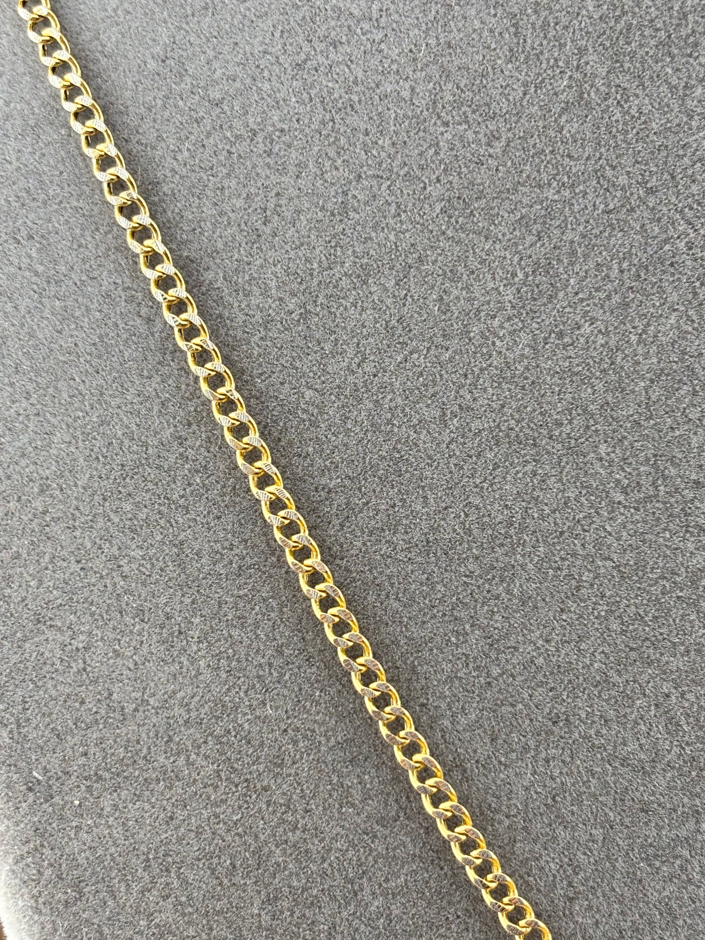 10K Solid Gold Cuban Link Chain 20 Inch, 2.5mm Diamond Cut Finish
