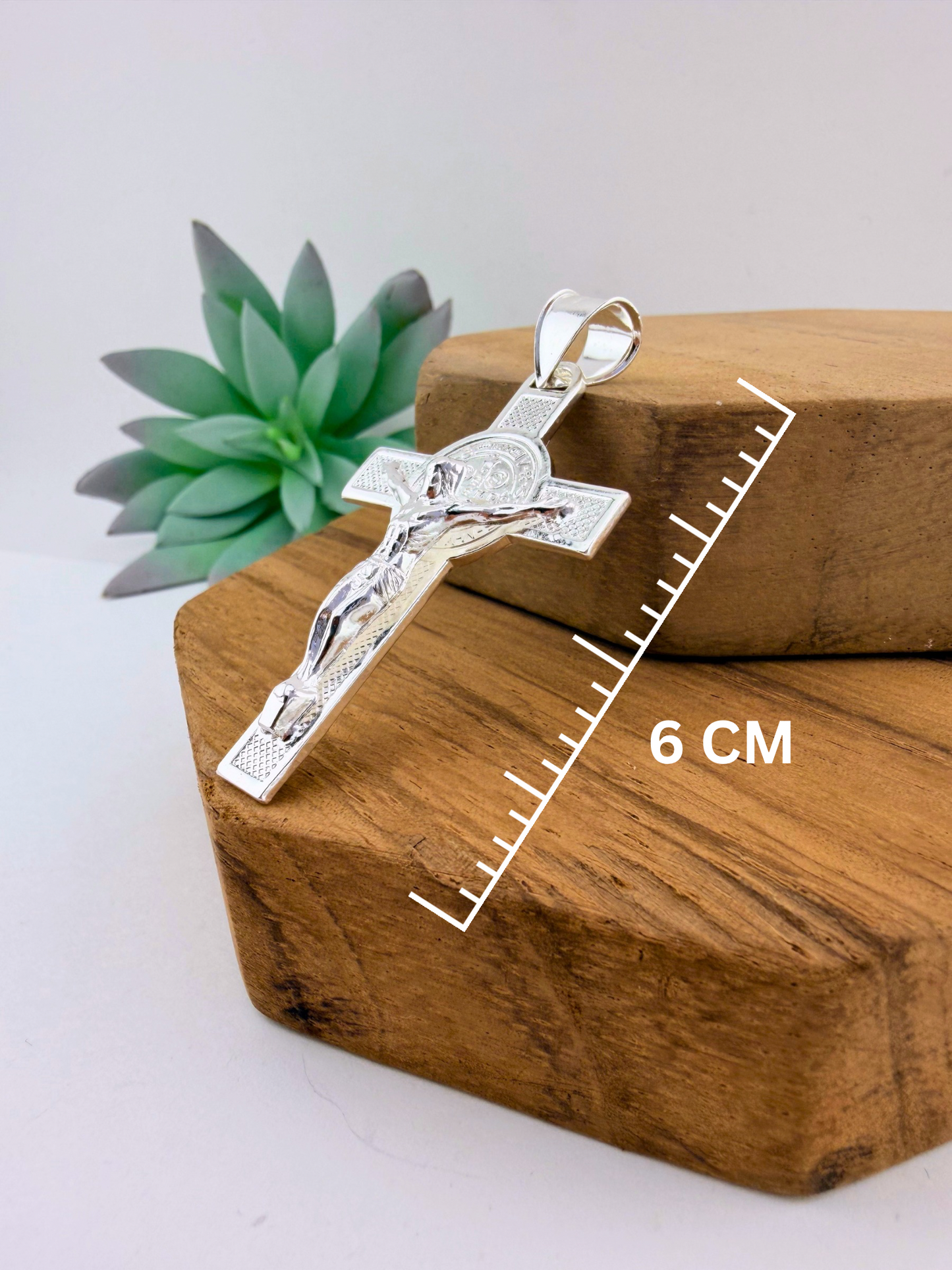 925 Sterling silver Saint Benedict cross pendant for Man | Handcrafted in Mexico Religious pendant