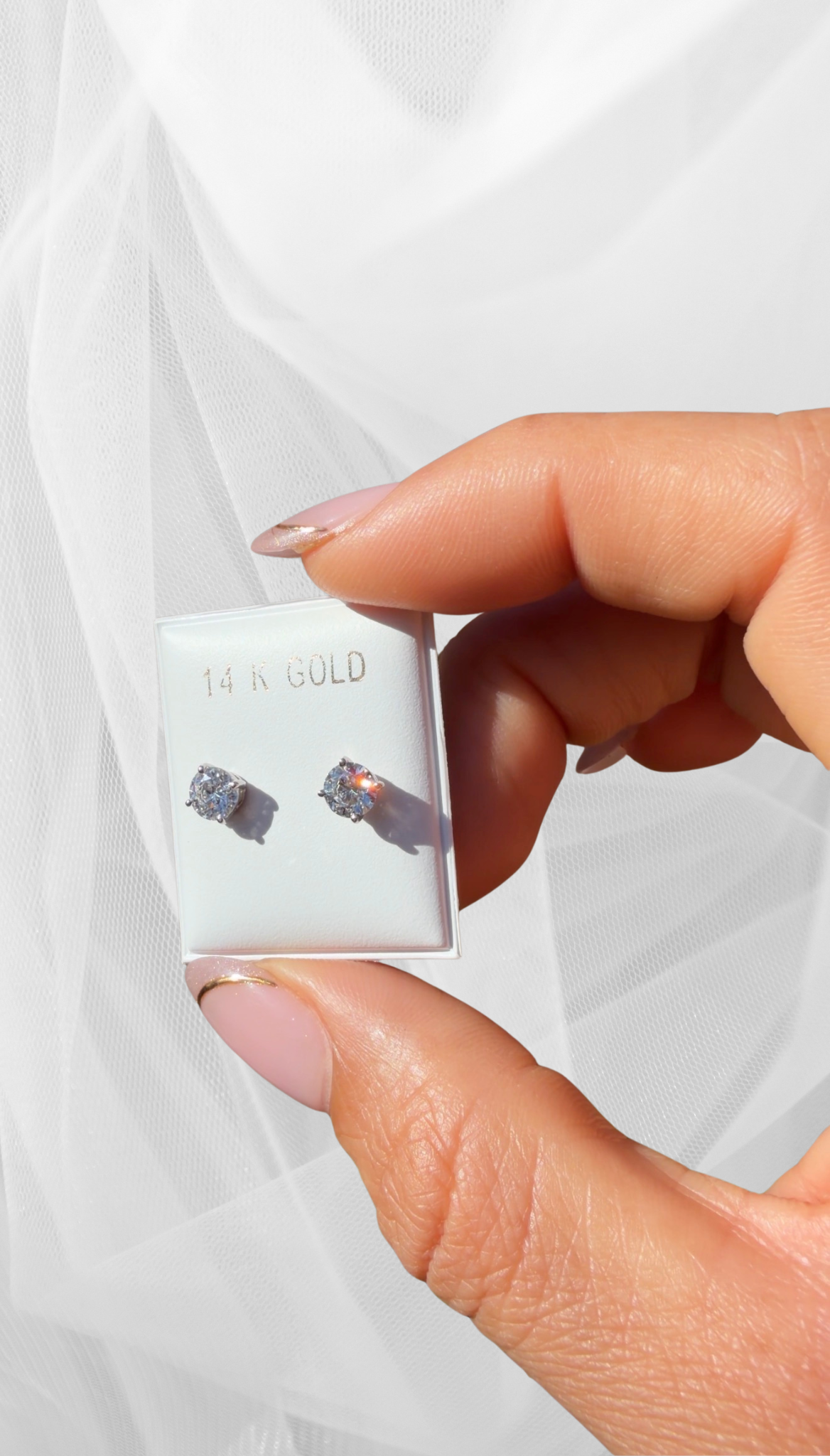 Lab Grown Diamond Stud Earrings 14K White Gold Screw Back – 1.01 CT -5mm Luxury Solitaire Earrings