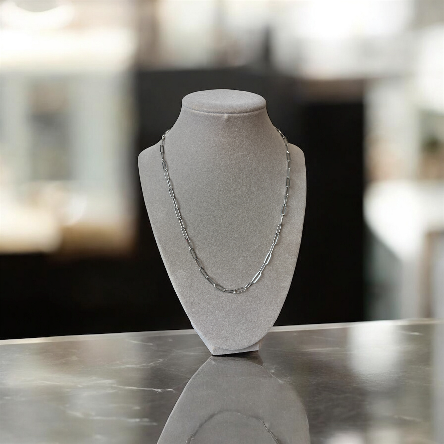 Paper clip chain Sterling silver .925 | Cadena de plata 925 paper clip 18”-20”