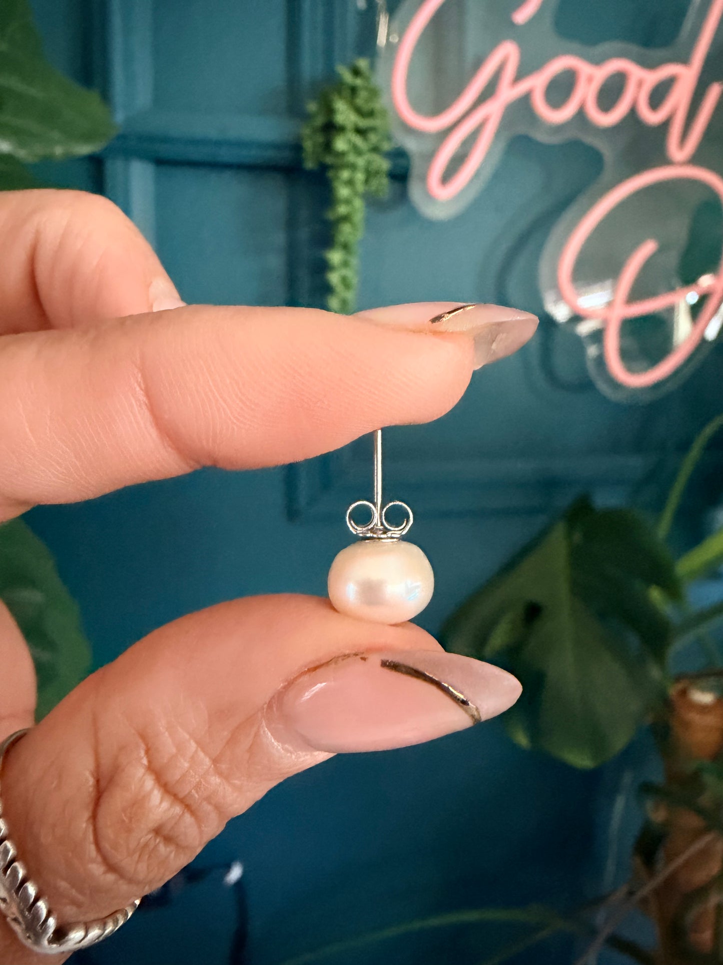 Sterling Silver 925 Freshwater Pearl Earrings – Timeless Elegant Pearl Studs for Women