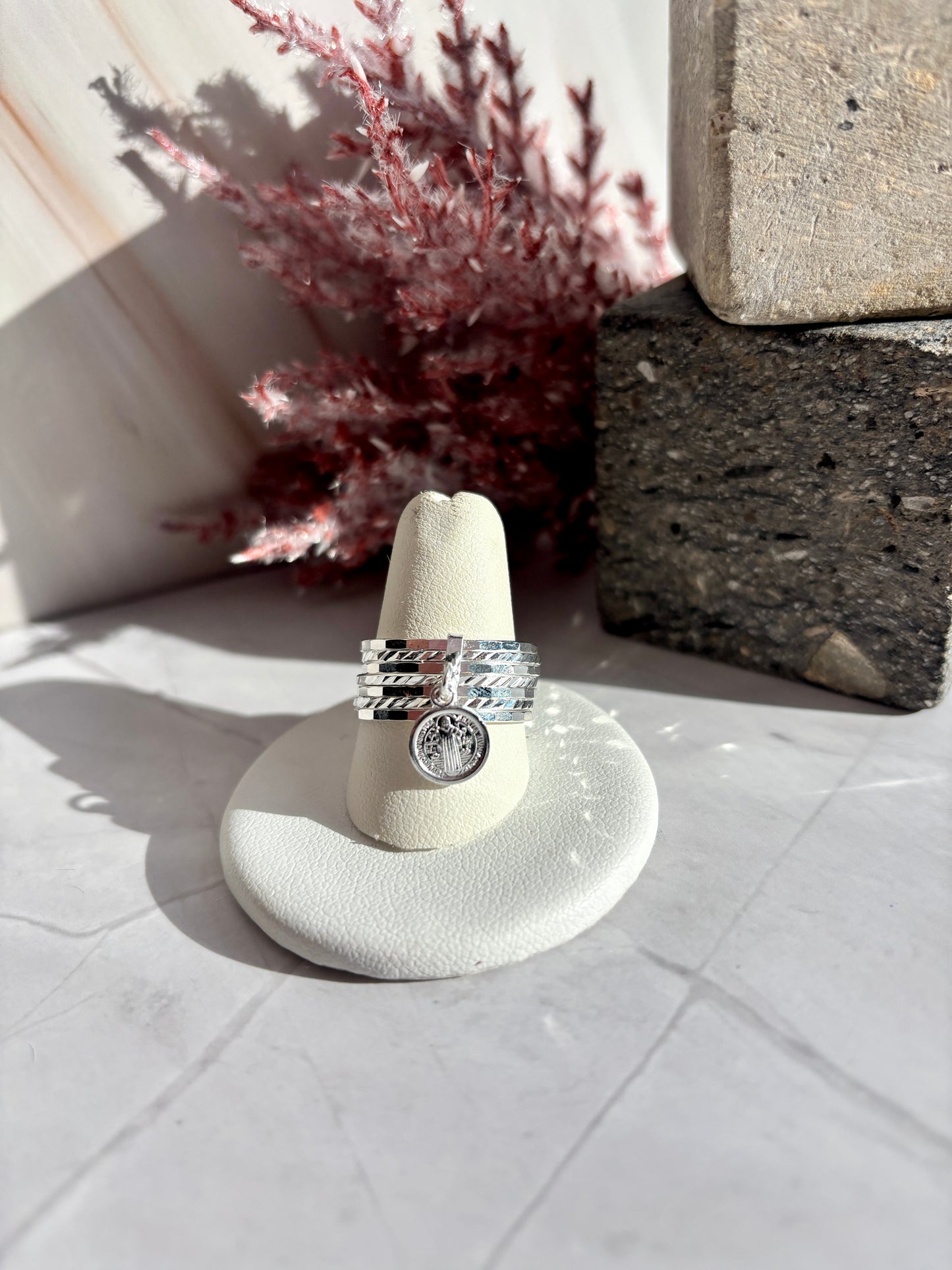Sterling silver saint benedict semanario ring | Statement ring | spiritual jewelry