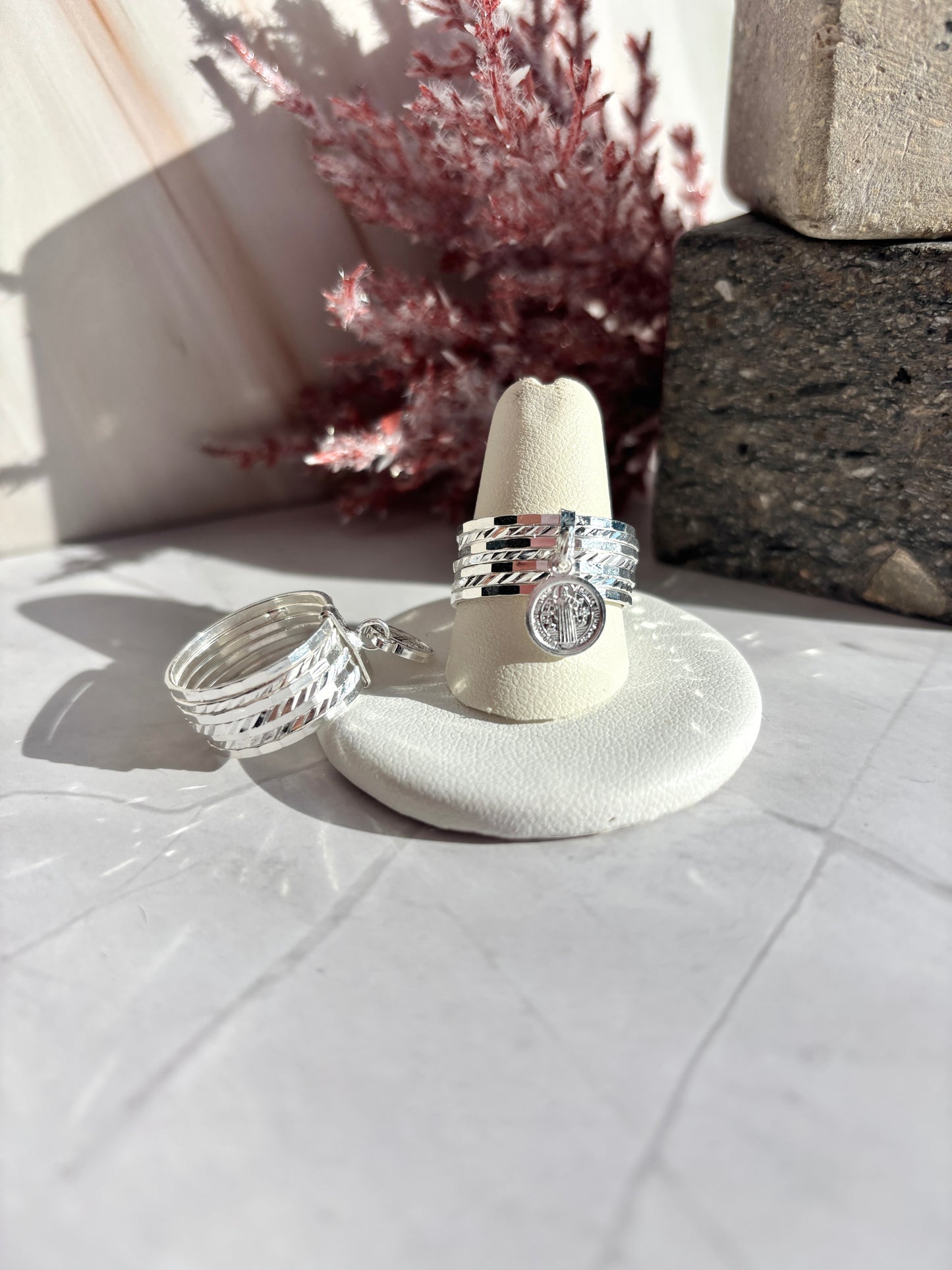 Sterling silver saint benedict semanario ring | Statement ring | spiritual jewelry