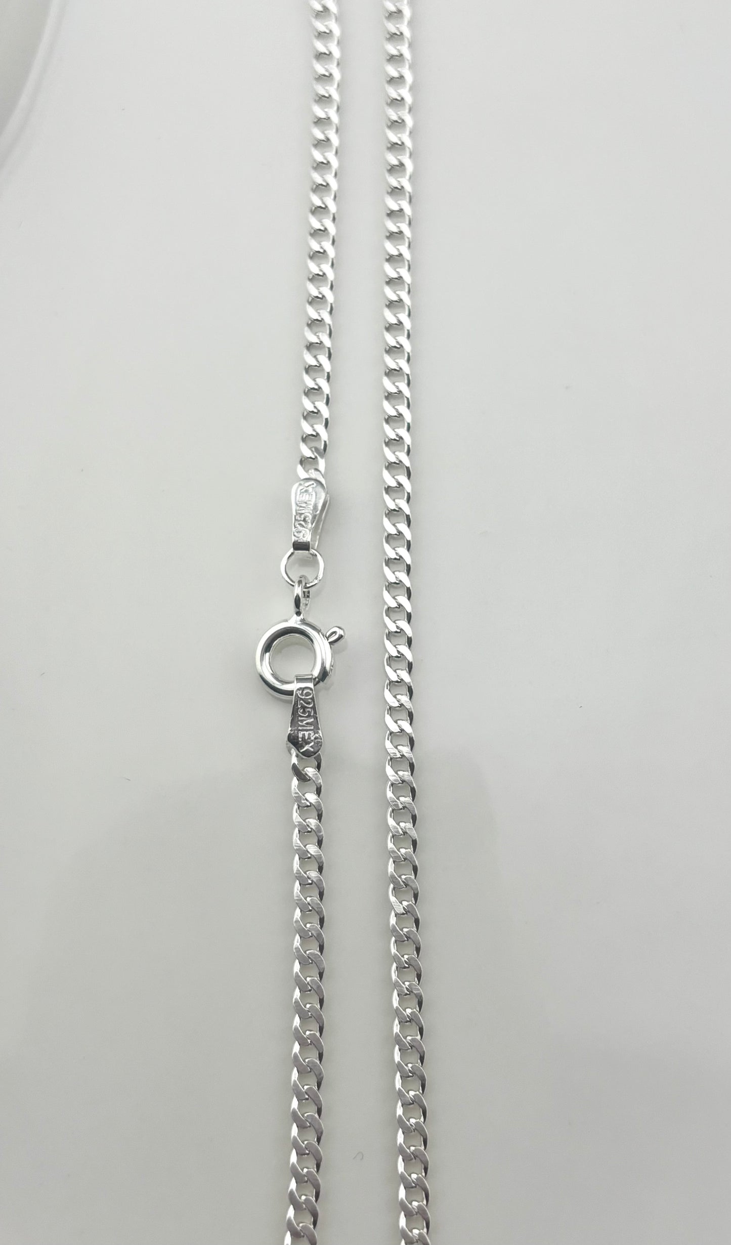 925 Sterling Silver Cuban Link Chain Necklace, 2mm, 18 or 20 Inch