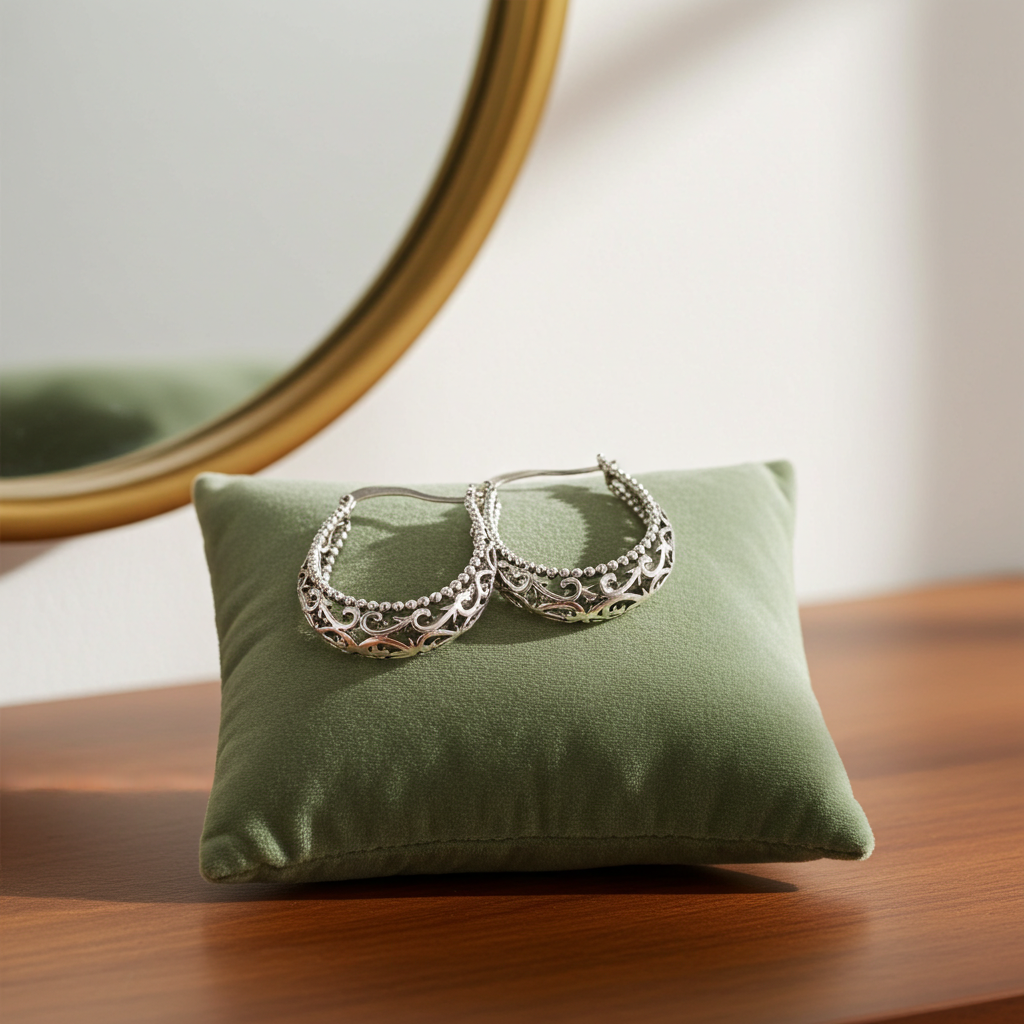 Mexican Basket Hoop Earrings Sterling Silver 925 | Arracadas Mexicanas plata 925